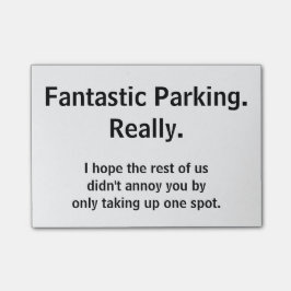 Fantastiskt parkera. Verkligt Post-it Block