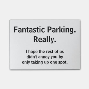 Fantastiskt parkera. Verkligt Post-it Block