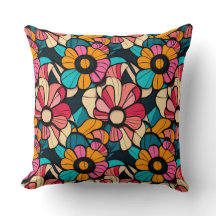 Fantastiskt Retro-Blommönster i Berry & Orange