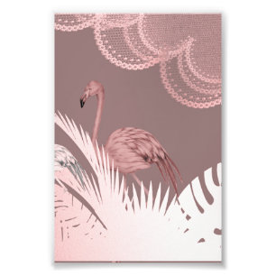 Fantastiskt Rosa Flamingo Affisch i Tropisk Skog Fototryck