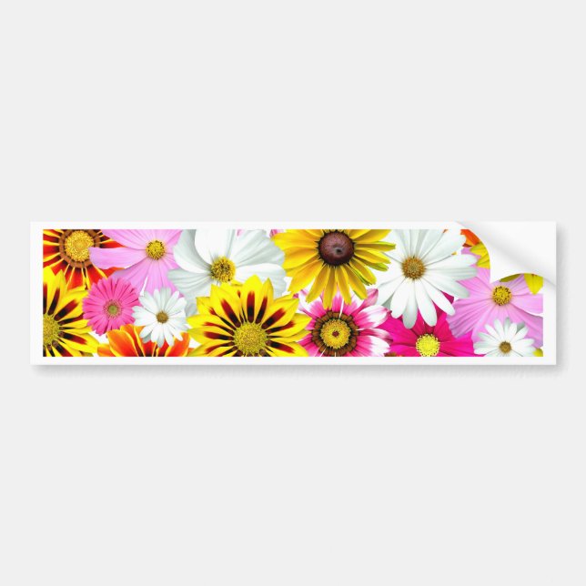 Fantastiskt rosa gula blommor mönster tillbehör bildekal (Framsidan)