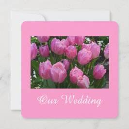 Fantastiskt rosa tulip-blomning inbjudningar