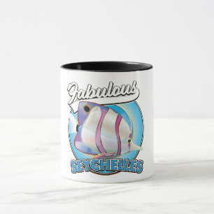 Fantastiskt Seychelles retro logotyp Mugg