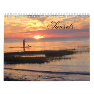 Fantastiskt solnedgångsfotografi kalender