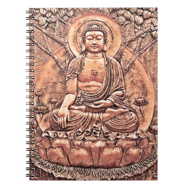 Fantastiskt specificerat förkoppra Buddha Anteckningsbok (Framsidan)