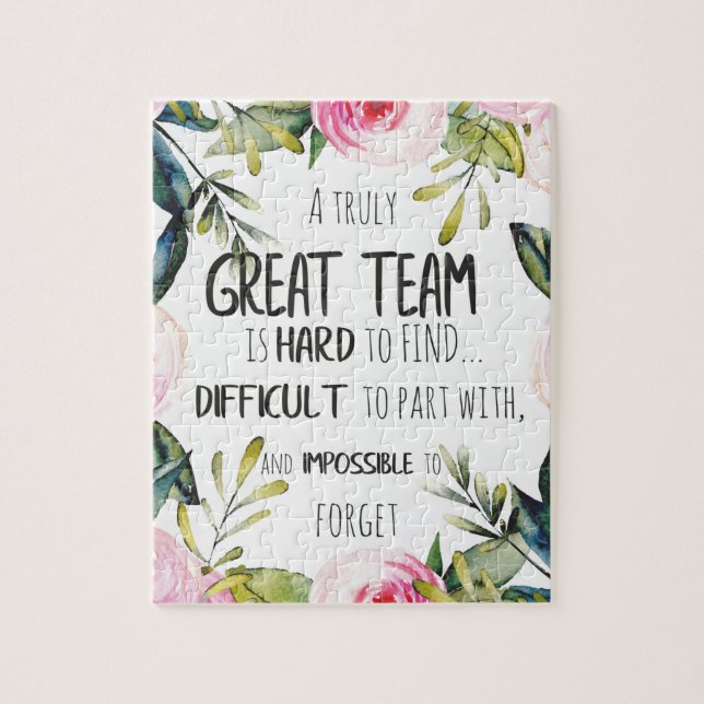 Fantastiskt team tack för gåvan Fantastiskt teamci Pussel (Vertikal)