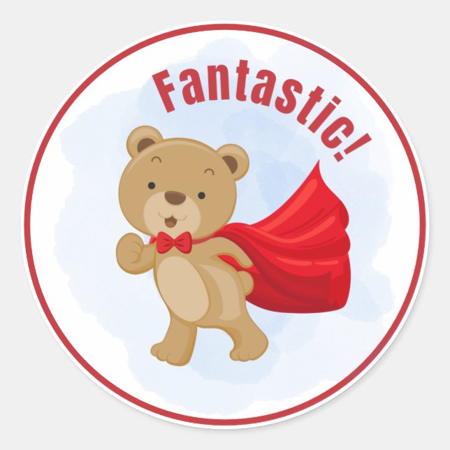 Fantastiskt! Toppen Bear Sticker Runt Klistermärke (Framsida)