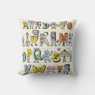 Fantastiskt underbart alfabet. Wacky Doodle Brev D Kudde
