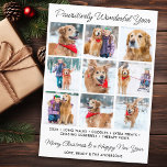Fantastiskt underbart Hund Pet Photo Collage Julkort<br><div class="desc">Gratulera till det senaste årets glädje med vårt "fantastiskt vackra år"-julkort! Perfekt för hundälskare och familjer med husdjur, det här unika kortet och kortet för snyggt fångar kärnan i hårigets väns äventyr och familjestunder på ett roligt och modernt sätt. Det här kortet har en snygg fotokollage-design och visar nio av...</div>