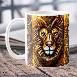Fantastiskt vacker Golden Lejon Kaffemugg