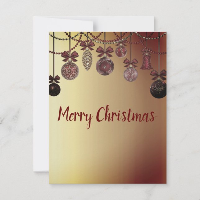 Fantastiskt, vackert Sparkly jul Bollar Holida Julkort (Framsida)