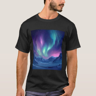 Fantastiskt vackra norrsken färgglada t shirt