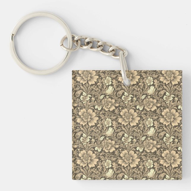 Fantastiskt Vintage Sepia Blommönster  (Framsidan)