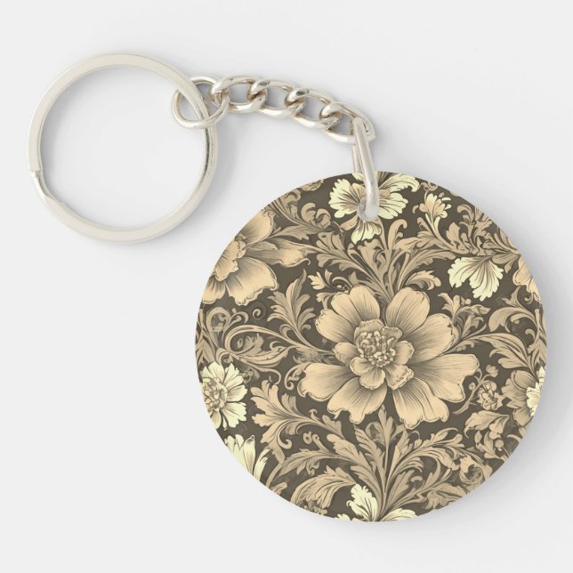 Fantastiskt Vintage Sepia Blommönster  (Framsidan)
