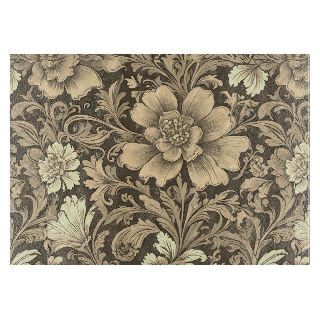 Fantastiskt Vintage Sepia Blommönster  (Framsidan)