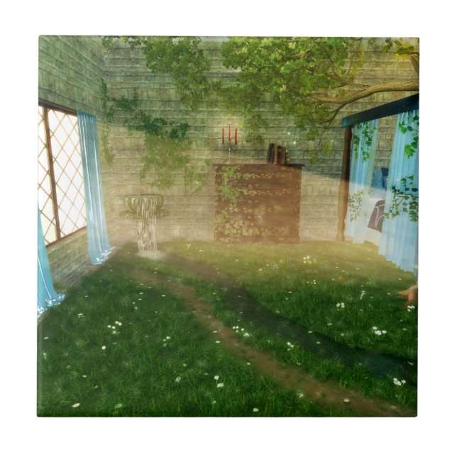 Fantastor: in i Fairy Land Tile / Trivet Kakelplatta (Framsidan)