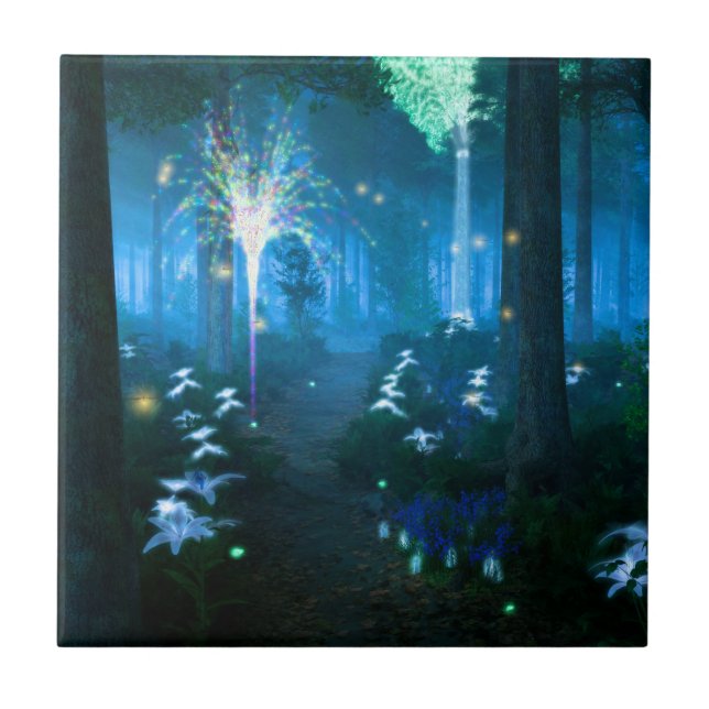 Fantastor: Natt i Fairy Land Tile / Trivet Kakelplatta (Framsidan)