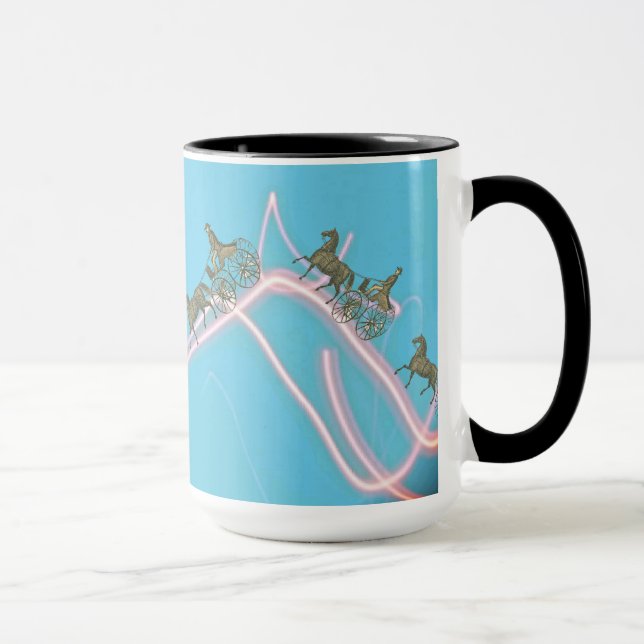 Fantasy 1870 Horse and Buggy Traverse Neon Himlar Mugg (Höger)