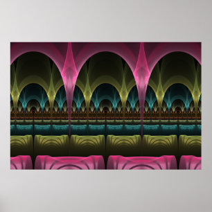 Fantasy, Abstrakt Colorful Fractal Art Poster