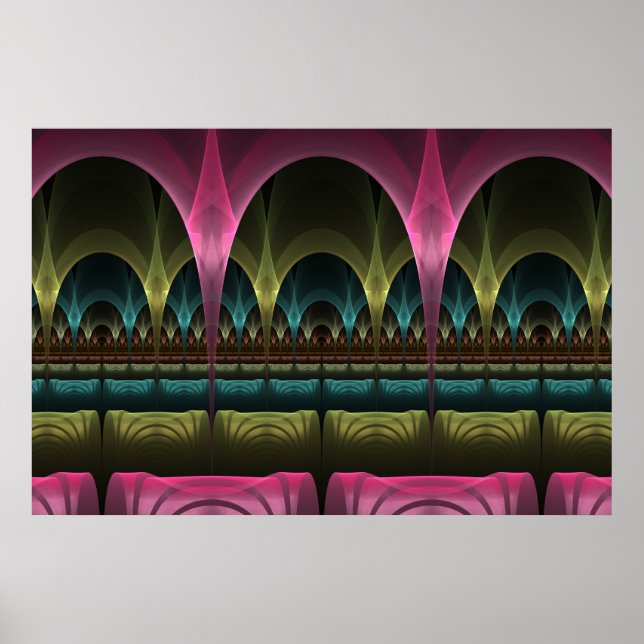 Fantasy, Abstrakt Colorful Fractal Art Poster (Framsidan)