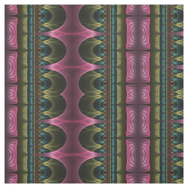 Fantasy, Abstrakt Colorful Fractal Art Tyg (Provkarta)