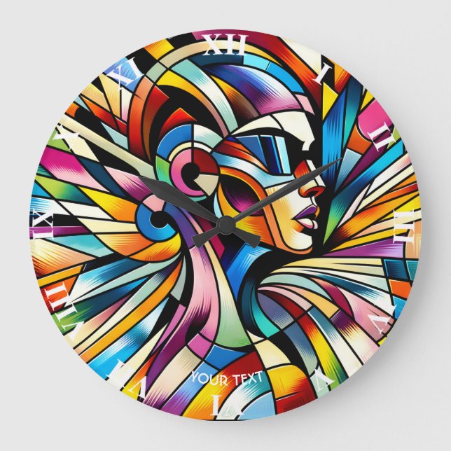 Fantasy Abstrakt Surreal Woman Stor Klocka (Framsida)