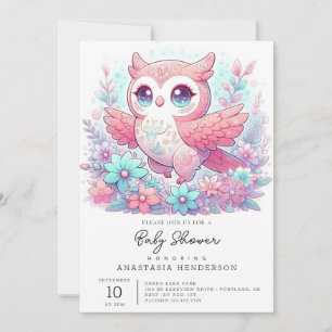 Fantasy Adsible Uggla Baby Shower Inbjudningar
