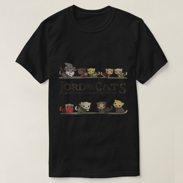 Fantasy Adventure Cat Squad T Shirt (Design framsida)