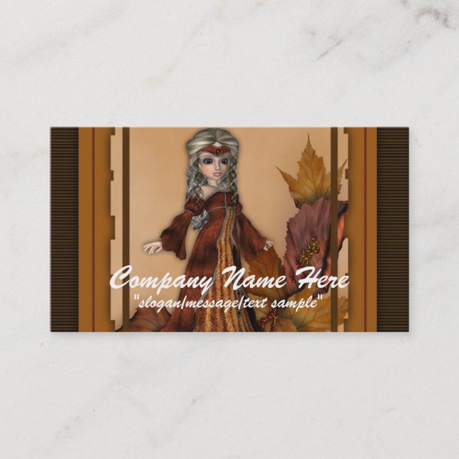 Fantasy-Affärskortet: Fall Season Queen Visitkort (Framsida)