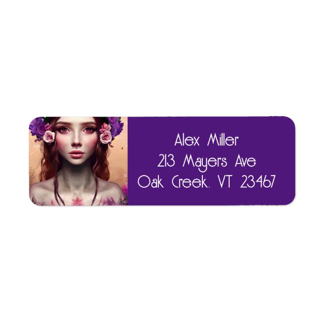 Fantasy AI Art Returadress Etikett (Framsidan)