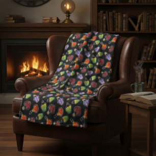 Fantasy Alchemy-Inspired Throw Blanket Fleecefilt