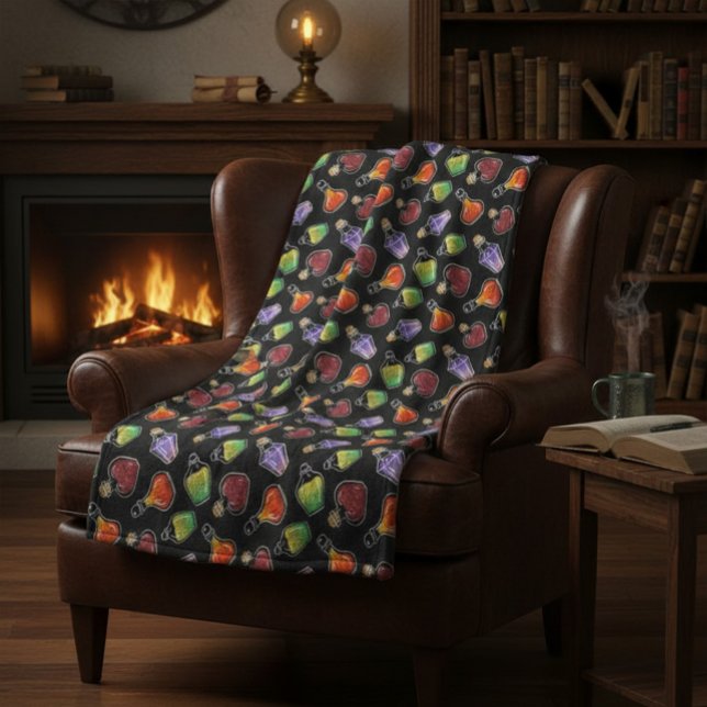 Fantasy Alchemy-Inspired Throw Blanket Fleecefilt (Skapare uppladdad)