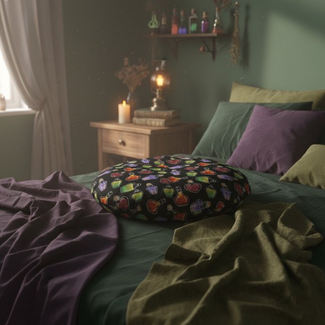 Fantasy Alchemy-Inspired Throw Rund Kudde (Skapare uppladdad)