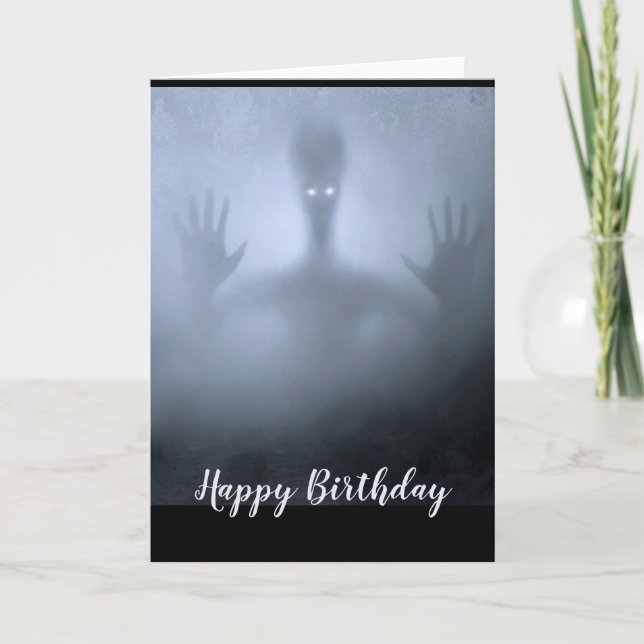 Fantasy Alien Fog Birthday Scary Ghost Night Kort (Framsida)