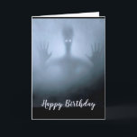 Fantasy Alien Fog Birthday Scary Ghost Night Kort<br><div class="desc">Fantasy Alien Fog Creature Scary Ghost Night Friiting eller spooky Night Forest Scene. Underbar för den födelsedagen på Halloween eller de som kärlek utomjordingar</div>