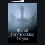 Fantasy Alien Fog Sister Birthday Tittar för dig Hälsningskort<br><div class="desc">Fantasy Alien Fog Creature Scary Ghost Night Frighting tittar utomlands Underbart roligt födelsedagskort för den syster du trodde var annorlunda</div>