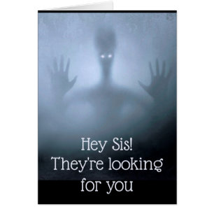 Fantasy Alien Fog Sister Birthday Tittar för dig Hälsningskort
