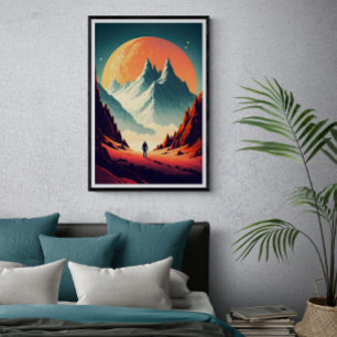 Fantasy Alien liggande AI art #1 Färgstark Poster