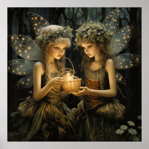 Fantasy Älvor Ljus Candles Poster