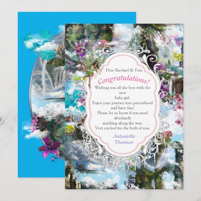 Fantasy Andra världar i Clouds - tackkort Tack Kort (Fram/baksida)