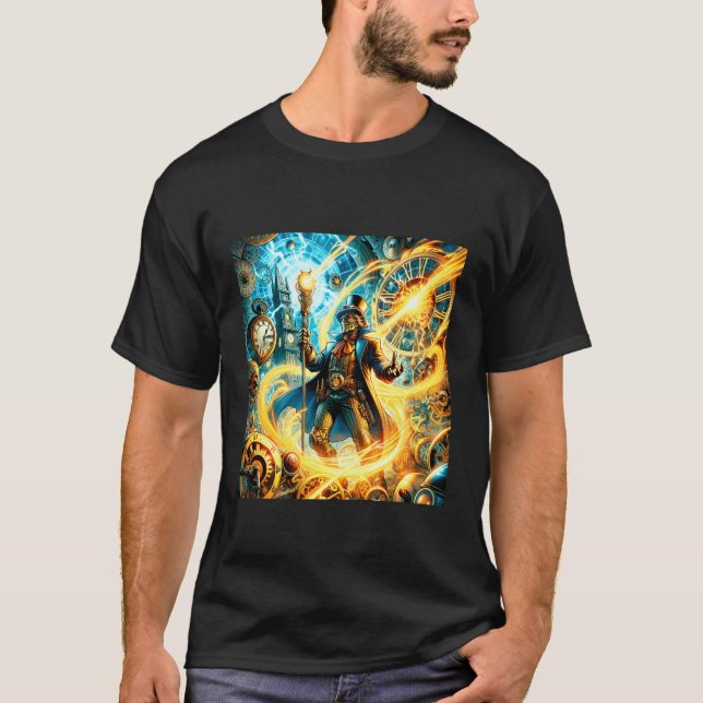 Fantasy Ångpunk Tidsmagi T Shirt (Framsida)