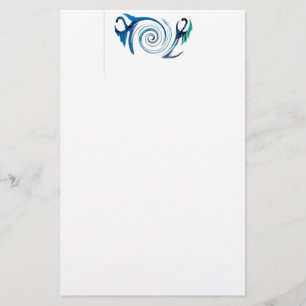 Fantasy Animal Blue Dragons Brevpapper