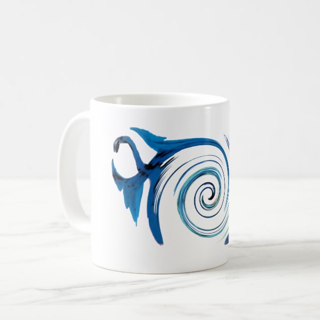 Fantasy Animal Blue Dragons Kaffemugg (Framsida vänster)