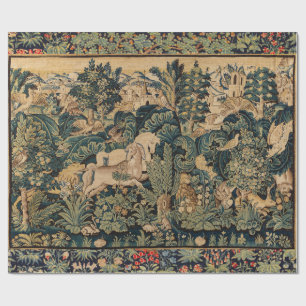 FANTASY ANIMALS,HÄSTAR,Blommigt AV VÅRDLAND-Blått  Presentpapper