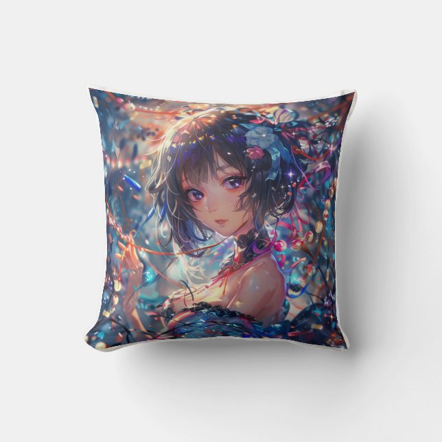Fantasy Anime Flicka Kudde (Framsida)