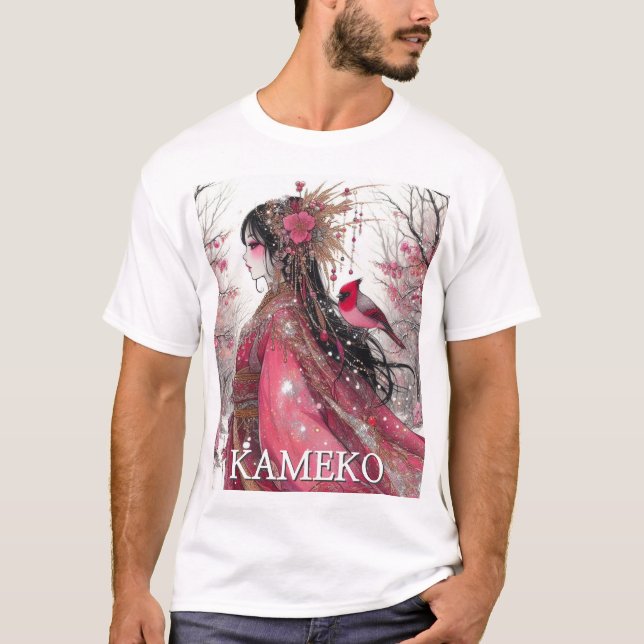 Fantasy Anime Manga Girl Kameko Tshirt Anpassnings T Shirt (Framsida)