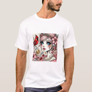 Fantasy Anime Manga Girl Rin Kärlek Hennes Bird Ts T Shirt
