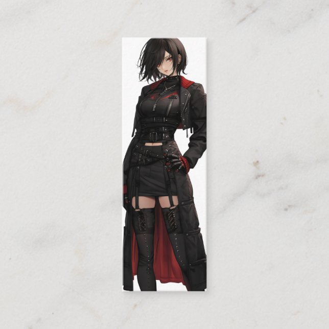Fantasy Anime Mysterious Girl Mini Visitkort (Framsida)