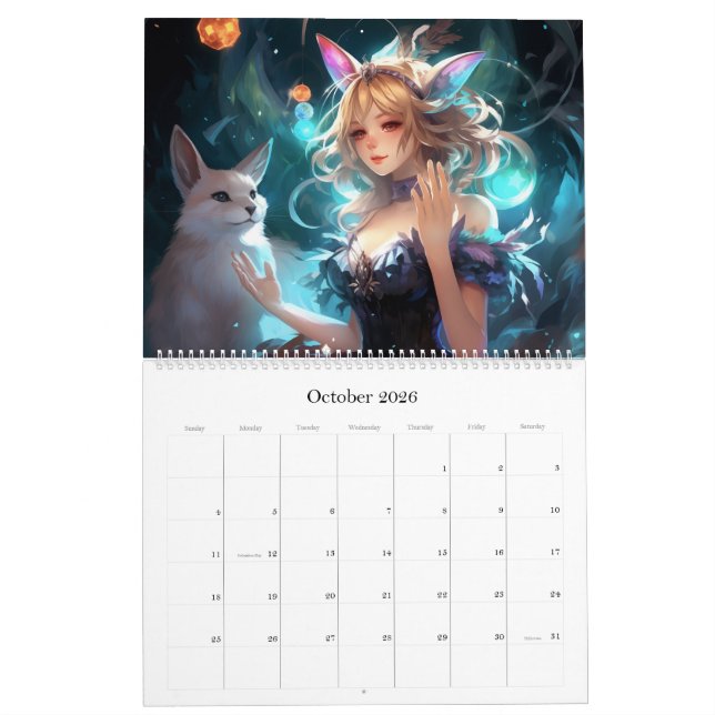 Fantasy Anime Worlds 2024 Calendar Kalender (Oct 2026)