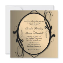 Fantasy Antique Guld bröllopsinbjudan